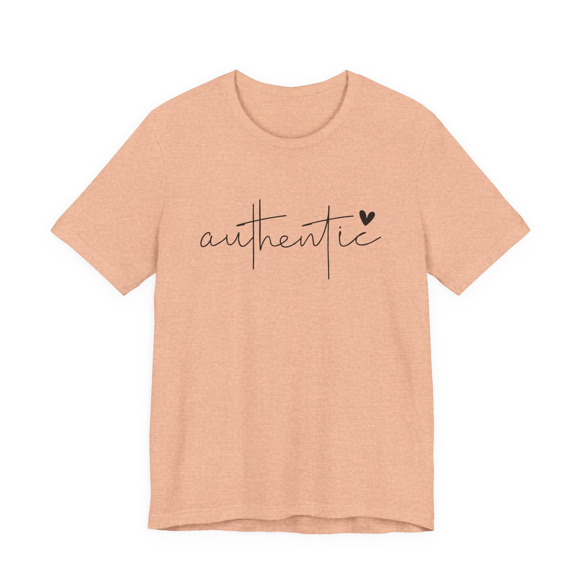Authentic Script Tee — "authentic" Handwritten Heart Graphic T-Shirt