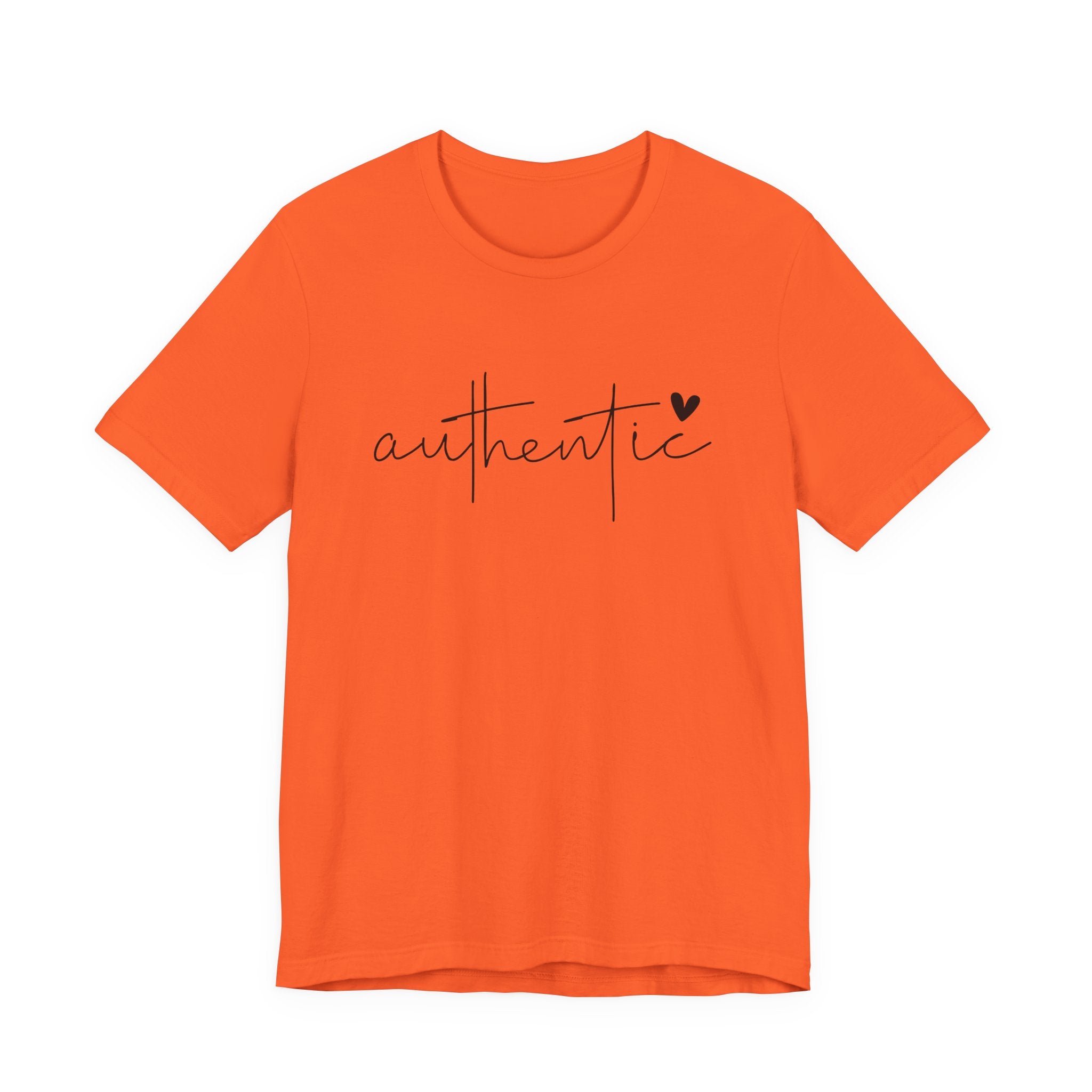 Authentic Script Tee — "authentic" Handwritten Heart Graphic T-Shirt