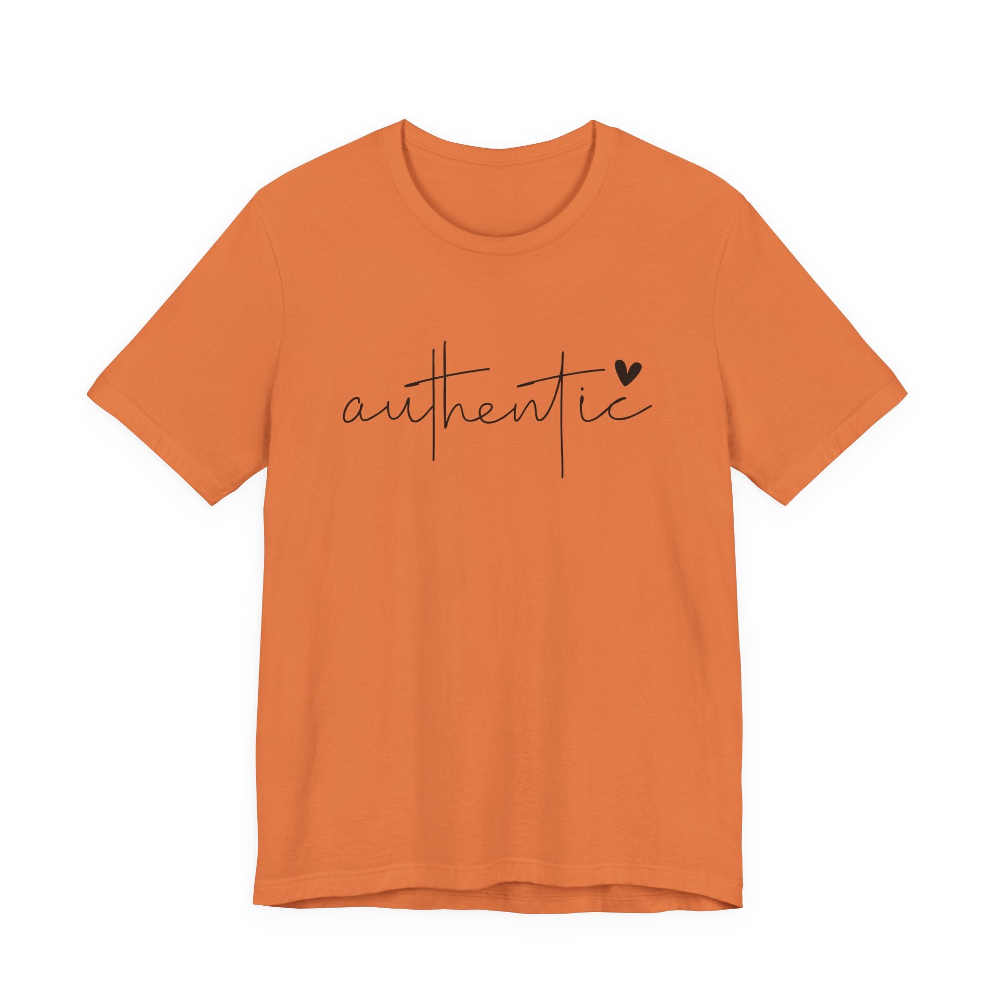 Authentic Script Tee — "authentic" Handwritten Heart Graphic T-Shirt