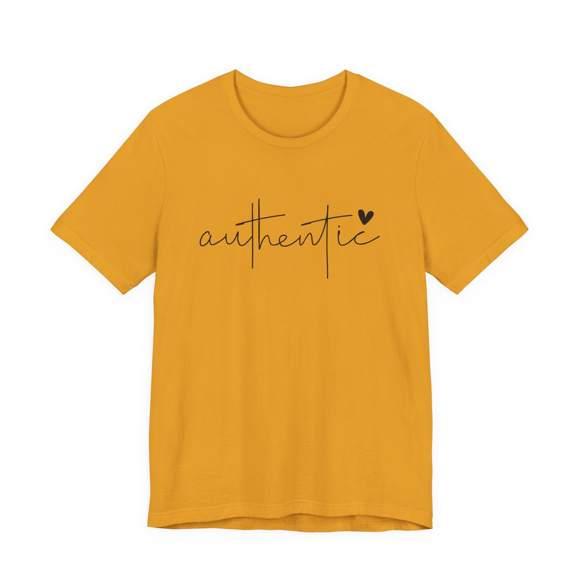 Authentic Script Tee — "authentic" Handwritten Heart Graphic T-Shirt